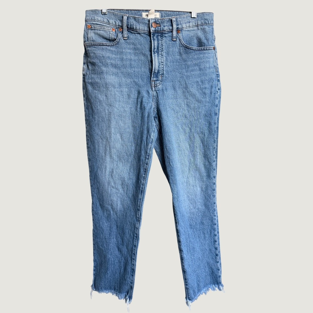 Madewell The Perfect Vintage Jean Light Wash Raw Hem High Rise Tapered 31